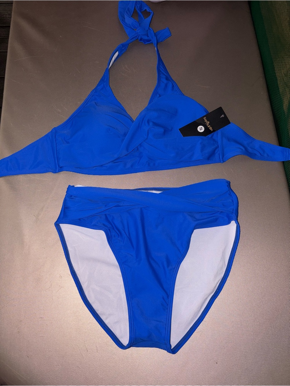 Blue Halter Bikini Set - Women Swim